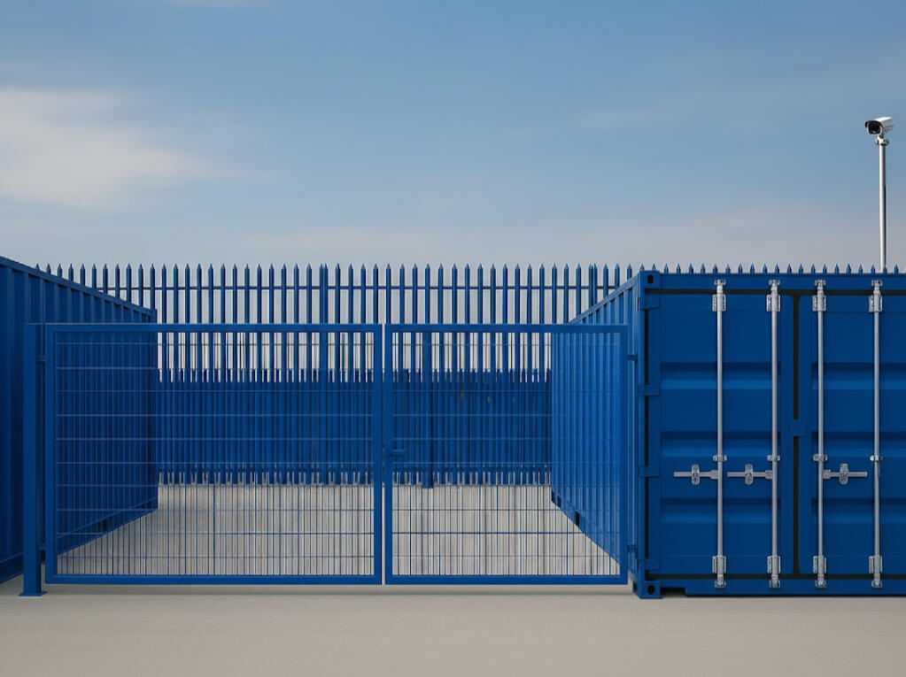 Boxxs Micro Yard in Linlithgow showing a 20ft self storage container with secure fenced yard, ideal for trades and businesses from Falkirk and West Lothian